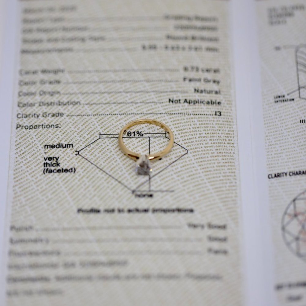 GIA Yellow Gold 0.73 Carat Diamond Engagement Ring - Picture 3 of 7